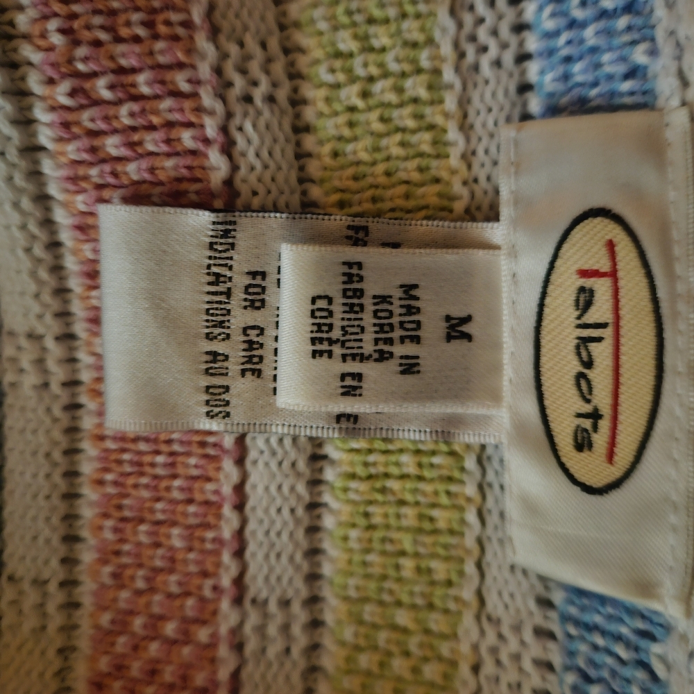 Talbots Multicolor Grid Pattern Cardigan - image 4